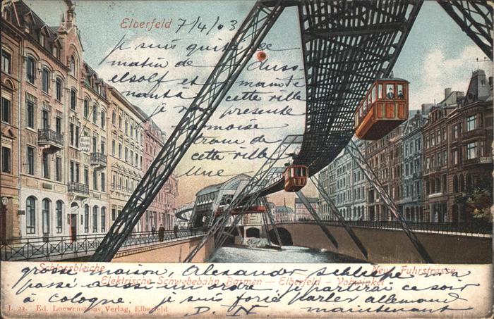 Elberfeld Wuppertal Schlossbleiche Schwebebahn