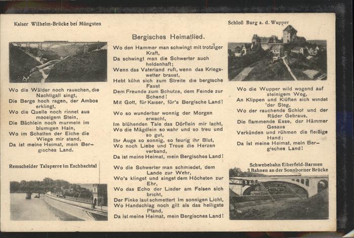 Schloss Burg Wupper Kaiser Wilhelm Brücke Bergisches Heimat