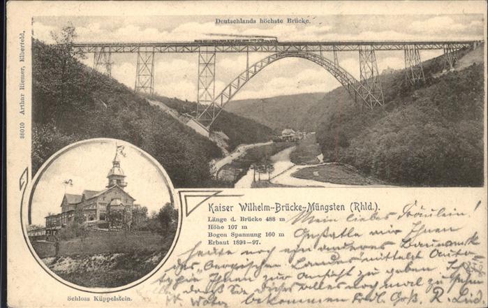Muengsten Kaiser Wilhelm-Brücke Schloss Küppelste