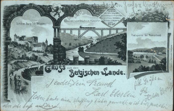 Schloss Burg Wupper Talsperre Kaiser Wilhelm-Brücke