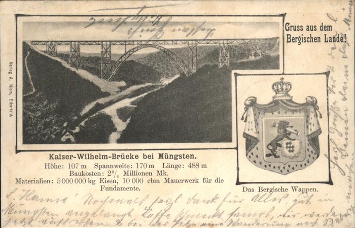 Muengsten Kaiser Wilhelm-Brücke Bergischses Wappe