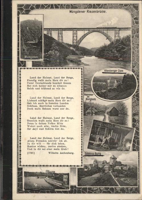 Muengsten Müngstener Riesenbrücke Schloss Burg