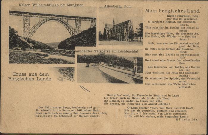 Muengsten Kaiser-Wilhelm Brücke Altenberg Dom Tal