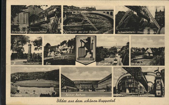 WUPPERTAL NRW Schwebebahn Burgholz Barmer Rathaus Toelleturm