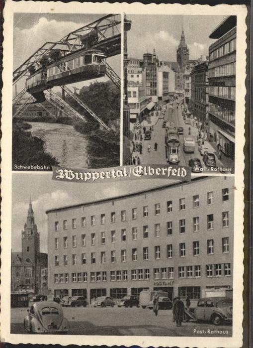 Elberfeld Wuppertal Post Rathaus Straßenbahn