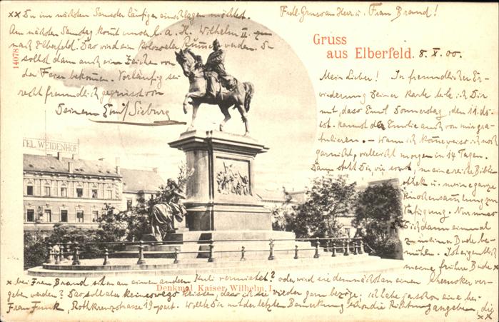 Elberfeld Wuppertal Denkmal Kaiser Wilhelm I.