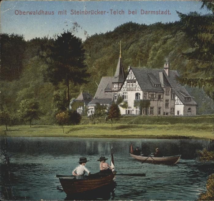 Darmstadt Oberwaldhaus mit Steinbrücker-Teich (Fe