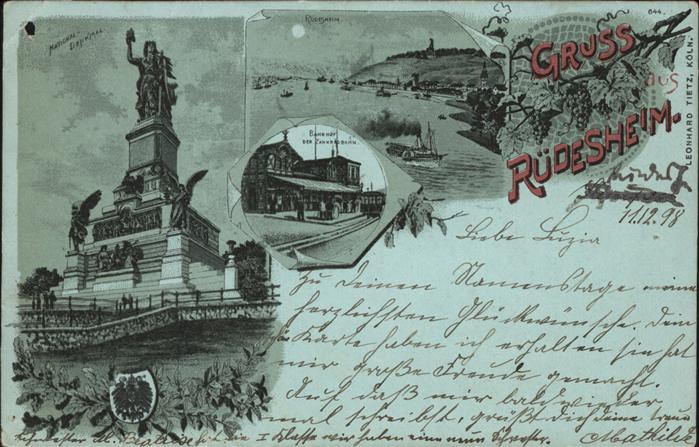 Ruedesheim Rhein Bahnhof der Zahnradbahn u.National-Denk