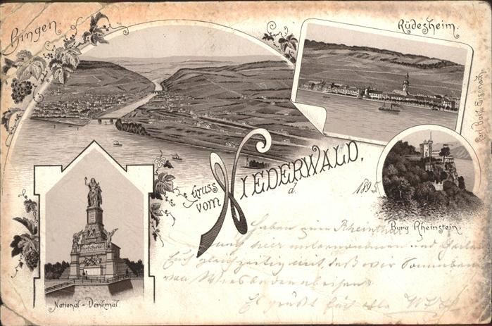 Ruedesheim Rhein mit Niederwalddenkmal