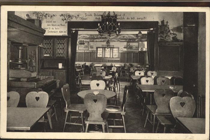 Ruedesheim Rhein Innenansicht vom Lindenwirt