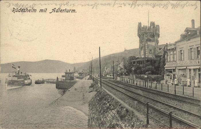 Ruedesheim Rhein Bahnstrecke u.Adlerturm
