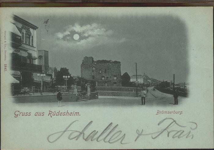Ruedesheim Rhein Brömserburg (Bahnpoststempel)