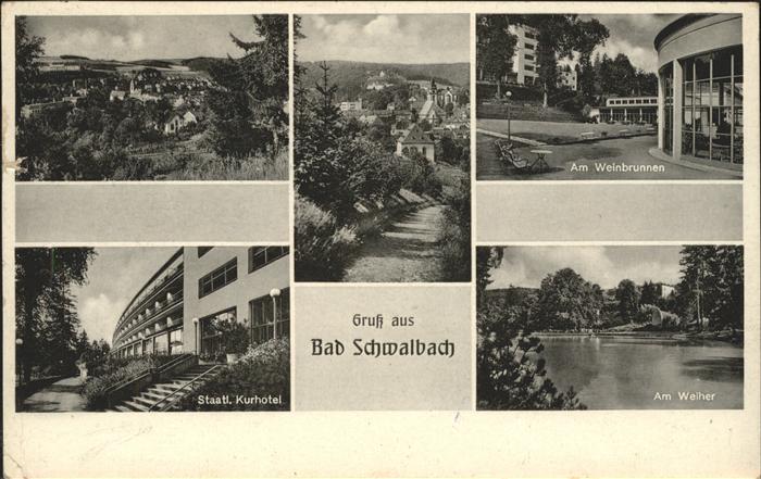 Bad Schwalbach Staatl.Kurhotel u.Partie am Weiher