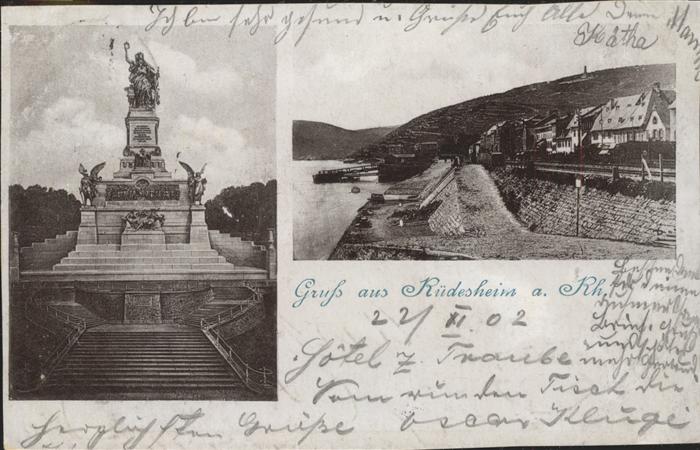 Ruedesheim Rhein mit Nationaldenkmal