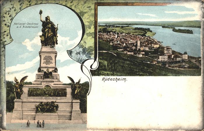 Ruedesheim Rhein mit Nationaldenkmal
