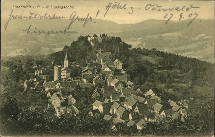 Lindenfels Odenwald Blick von der Ludwigshöhe