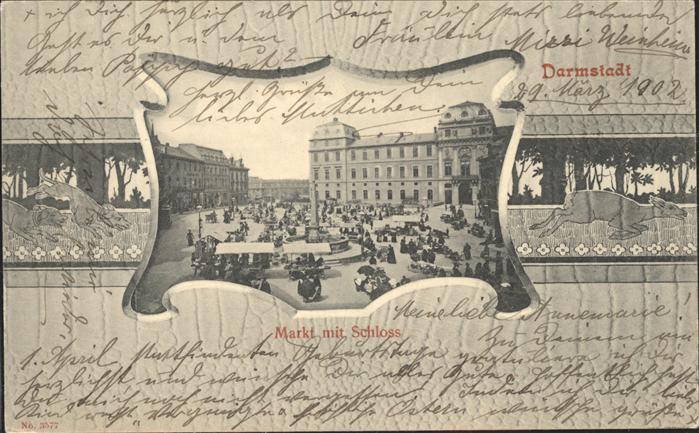 Darmstadt Markt mit Schloss