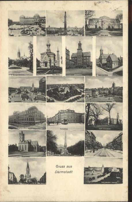 Darmstadt Marktplatz u.Postgebäude