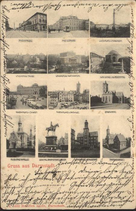 Darmstadt Postgebäude u.Rheinstrasse