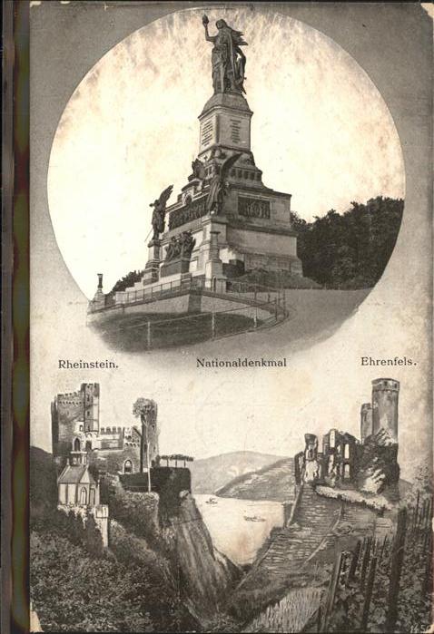 Ruedesheim Rhein Nationaldenkmal Schloss Rheinstein u.Sc