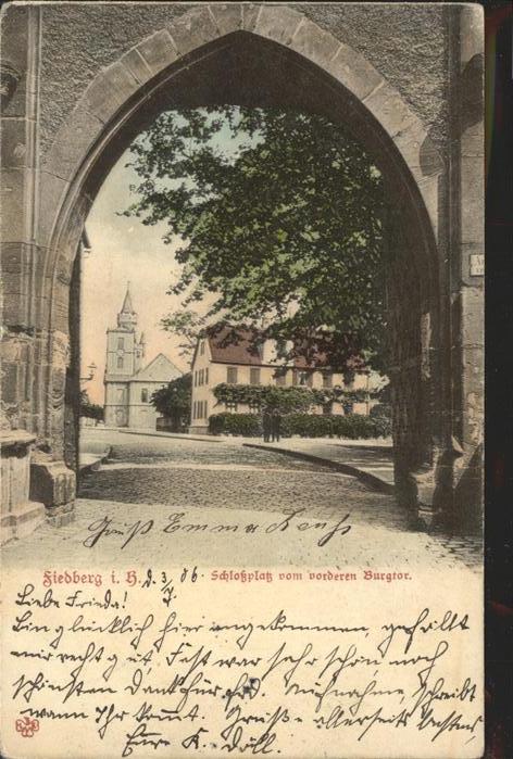 Friedberg Hessen Schloßplatz vorderes Burgtor