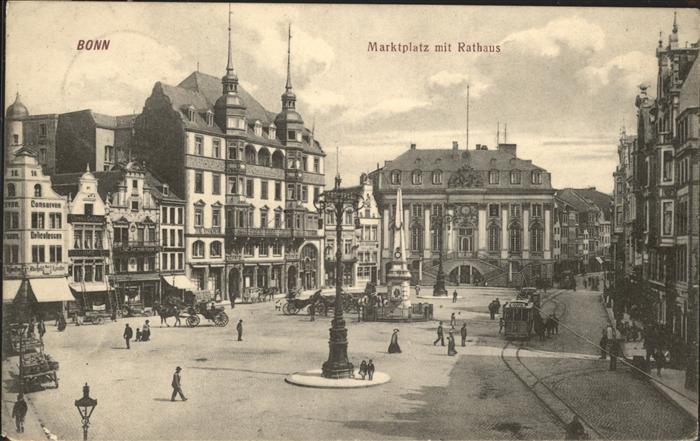 Bonn Rhein Marktplatz Rathaus Straßenbahn