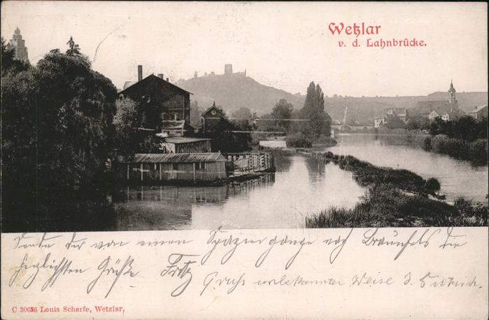 WETZLAR Lahn Hessen Blick von der Lahnbruecke