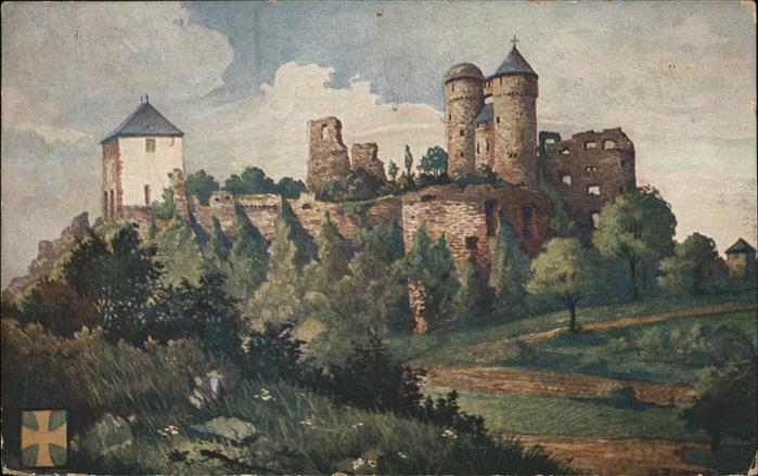 WETZLAR Lahn Hessen Burg Greifenstein Kuenstlerkarte