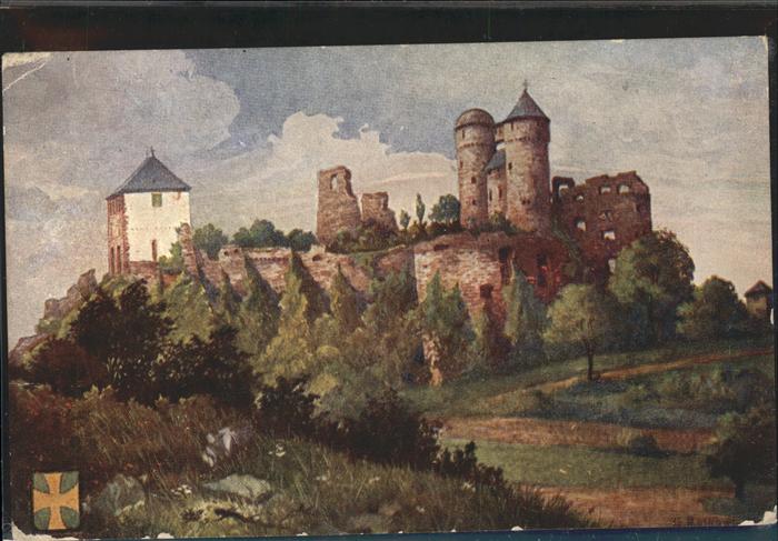 WETZLAR Lahn Hessen Burg Greifenstein Kuenstlerkarte