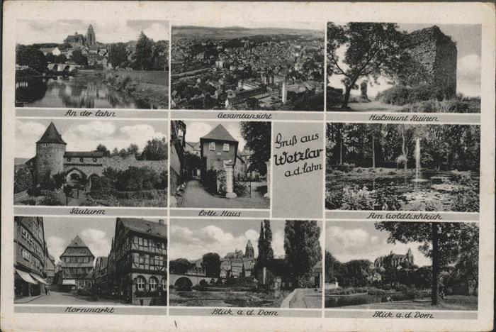 WETZLAR Lahn Hessen Kalsmunt-Ruinen Dom Kornmarkt Saeuturm Lotte-Haus