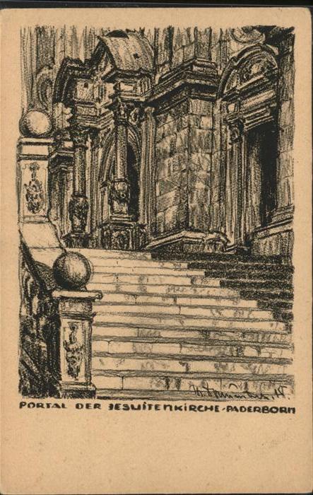 Paderborn Portal Jesuitenkirche Künstlerkarte