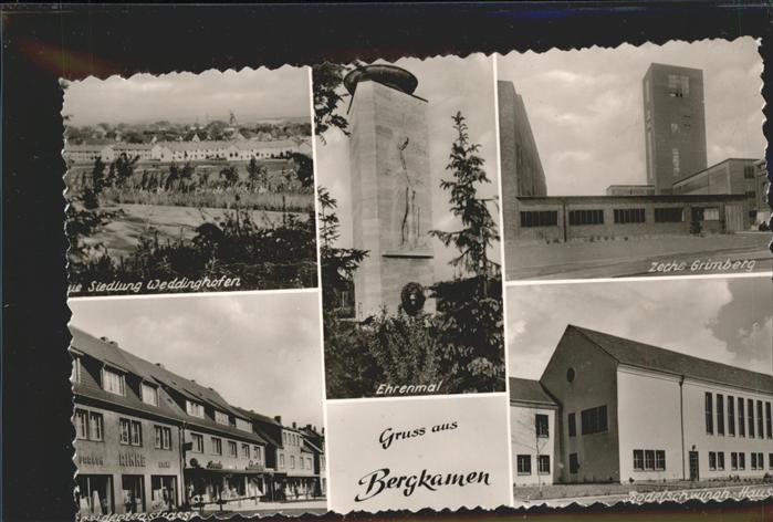 Bergkamen UNNA NRW Zeche Grimberg Siedlung Weddinghofen Ehrenmal