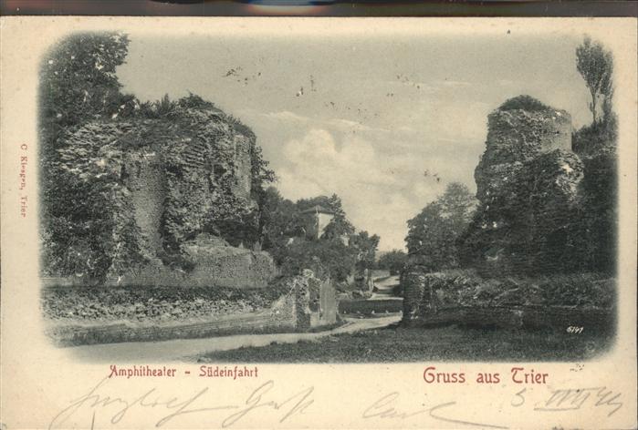TRIER  CITY Amphitheater Suedeinfahrt Reliefkarten