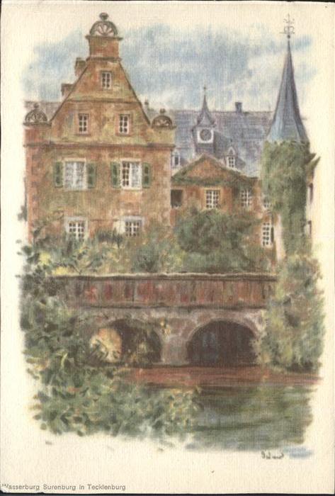 Tecklenburg Steinfurt NRW Wasserburg Kuenstlerkarte