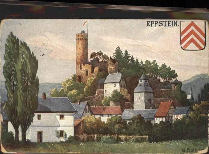 Eppstein Taunus Wappen Künstlerkarte G. R.