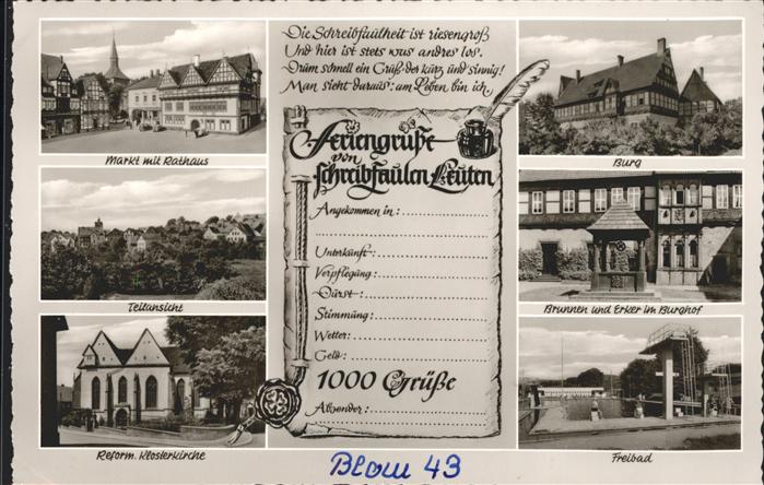 Blomberg Lippe Reform. Klosterkirche Freibad Brunnen E