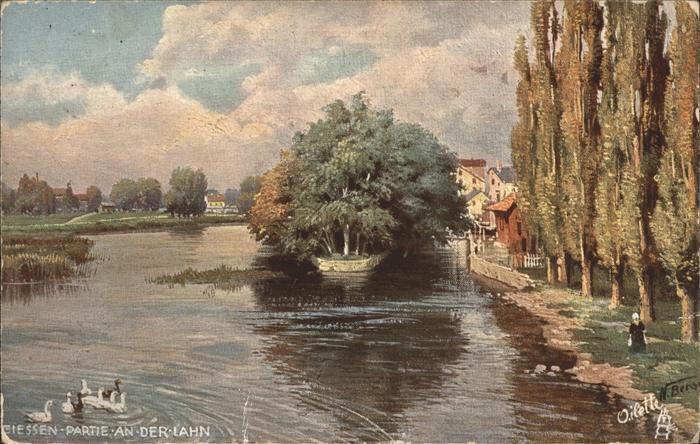 Giessen Lahn Partie Lahn Künstlerkarte