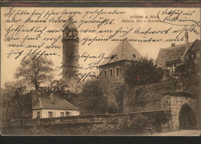 Hoechst Main Batterie Zoll Schloßturm