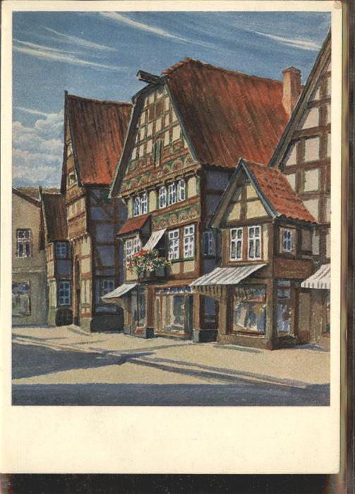 Bad Salzuflen Alte Giebelhäuser Künstlerkarte