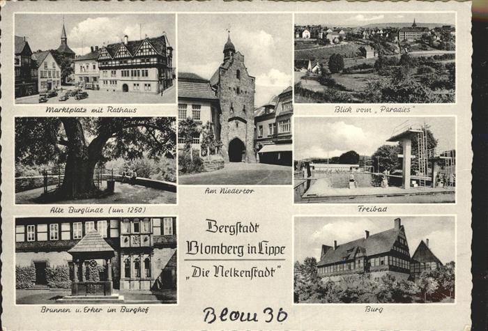 Blomberg Lippe Freibad Nelkenstadt Burg Burglinde Rath