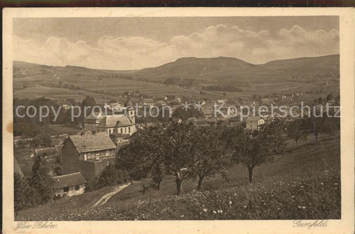 Gersfeld Rhoen Ortsansicht mit Kirche Bahnpost