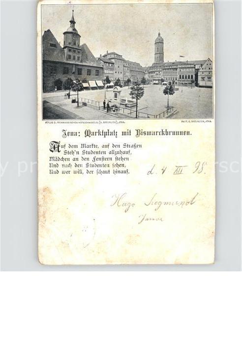 JENA  Thueringen Marktplatz mit Bismarckbrunnen