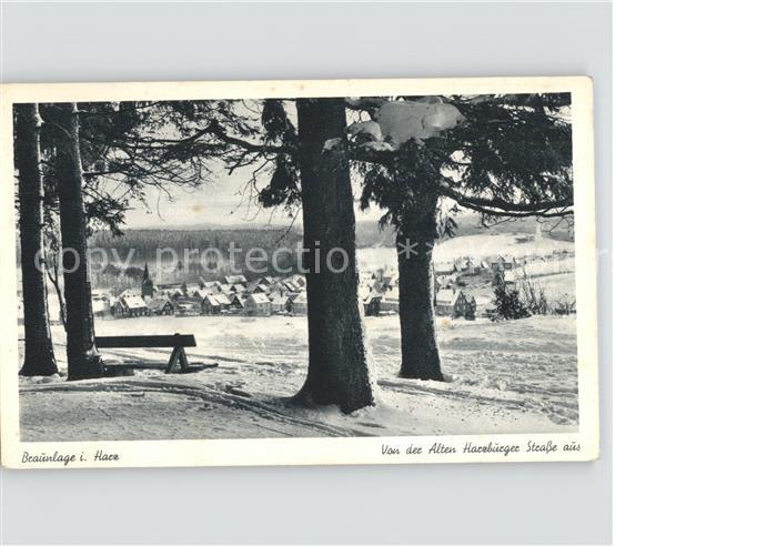 Braunlage Harz Panorama im Schnee von der Alten Harzburger Strasse