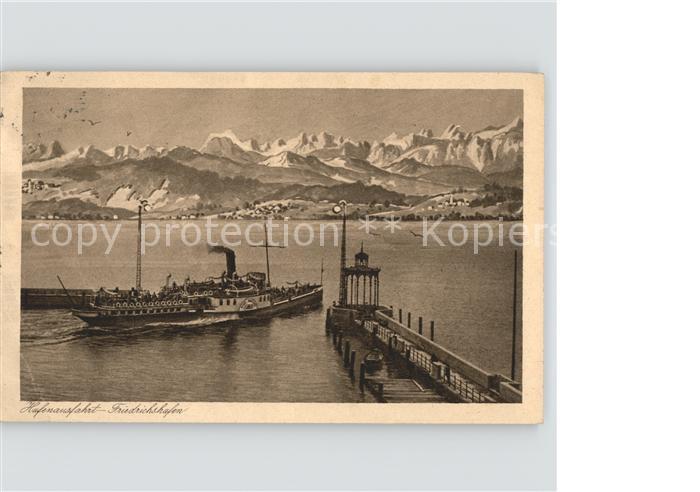 Friedrichshafen Bodensee Hafen Schiff Alpen