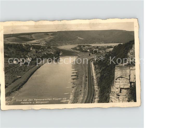 Herstelle Weser Blick von den Hannoverschen Klippen