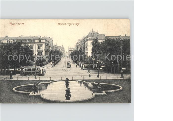 MANNHEIM BW Heidelbergstrasse Brunnen Strassenbahn