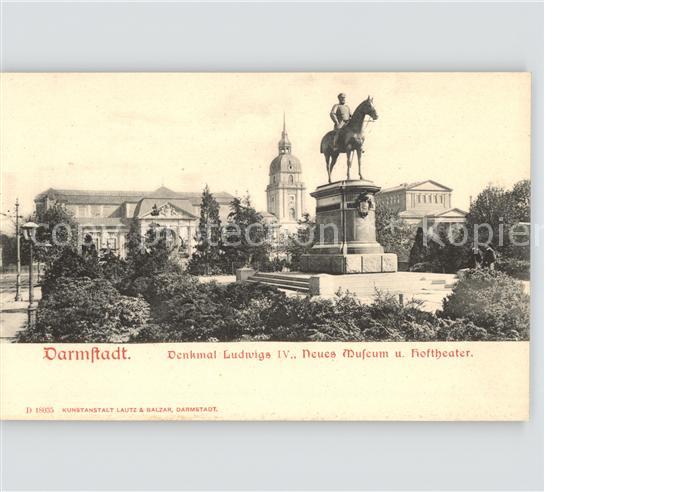 Darmstadt Denkmal Ludwig der Vierte Neues Museum Hoftheater