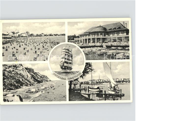 Travemuende Ostseebad Strand Segelschiffe