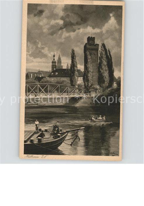 Heilbronn Neckar Neckarpanorama Bruecke Turm