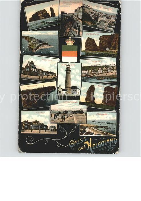 HELGOLAND Insel Schleswig-Holstein Ansichten Leuchtturm Wappen Felsen